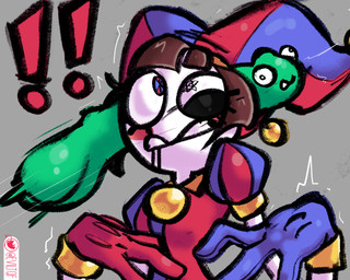 4_fingers blush bodily_fluids clothed clothing drooling duo ear_penetration female female_penetrated fingers fool's_hat forced genitals hair hat headgear headwear jester mindfuck motion_lines penetration saliva scribble_eyes simple_background surprised twitching eviltqf glitch_productions the_amazing_digital_circus pomni_(tadc) humanoid 5:4 digital_media_(artwork)