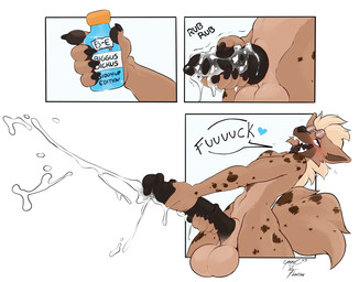 5_fingers animal_genitalia animal_penis anthro balls big_penis bodily_fluids brown_body brown_fur canine_genitalia canine_penis claws countershade_fur countershade_torso countershading cum cumshot ejaculation equine_genitalia equine_penis erection eyewear fingers flared_penis fur genital_fluids genitals glasses huge_penis knot male masturbation medial_ring mismatched_animal_penis mismatched_genitalia mismatched_penis open_mouth open_smile penile penile_masturbation penis smile solo tail tongue tongue_out lofiflavors yogoat hyena mammal 2023 artist_collaboration dated digital_drawing_(artwork) digital_media_(artwork) hi_res