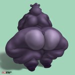 anthro big_butt black_body black_fur butt butt_markings fur head_tuft huge_butt hyper hyper_butt male markings morbidly_obese morbidly_obese_male obese obese_male overweight overweight_male purple_body purple_fur rear_view short_tail small_tail solo standing tail tuft walking aruberu aruberu_(character) bear mammal absurd_res hi_res