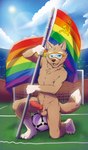 4_toes 5_fingers alternate_pride_colors alternate_rainbow_pride_colors anatomically_correct anatomically_correct_genitalia anatomically_correct_penis animal_genitalia animal_penis anthro areola athletic athletic_anthro athletic_male ball balls barefoot biped black_nose blue_eyes bodily_fluids brown_balls brown_body brown_claws brown_fur brown_nose canine_genitalia canine_penis cheek_tuft chest_tuft claws cloud communism crouching day detailed_background dipstick_tail dripping erection eyewear eyewear_only facial_tuft fangs feet fingers flag flag_(object) fluffy fluffy_tail front_view fur fur_markings genital_fluids genitals glasses gloves_(marking) goal_post goggles goggles_only grass half-closed_eyes hammer_and_sickle head_tuft holding_flag holding_object inner_ear_fluff kneeling knot lgbt_pride light looking_at_viewer male markings mascot mostly_nude multicolored_body multicolored_fur multicolored_tail narrowed_eyes naughty_face navel neck_tuft nipples nude open_mouth open_smile outdoor_nudity outside paws penis pink_areola pink_nipples pink_tongue plant politics pose precum precum_string pride_color_flag pride_colors public public_erection public_nudity rainbow rainbow_flag rainbow_pride_colors rainbow_pride_flag rainbow_symbol red_penis russian seat sheath six-stripe_rainbow_pride_colors sky smile soccer soccer_ball soccer_net solo soviet_union sport stadium sun sunlight tail tail_markings teeth text three-quarter_view toes tongue tuft two_tone_body two_tone_fur white_body white_fur white_markings cobaltsynapse fifa zabivaka canid canine canis mammal wolf 2017 digital_drawing_(artwork) digital_media_(artwork) hi_res pinup signature watermark