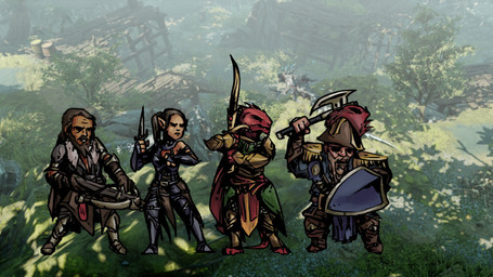 anthro armor axe brown_hair clothed clothing dagger digitigrade digitigrade_footwear female footwear fully_clothed furgonomic_footwear furgonomics gold_(metal) gold_armor group hair hat headgear headwear male melee_weapon not_furry plate_armor red_body red_scales scales shield spines sword weapon siggymc darkest_dungeon divinity:_original_sin_2 divinity_(series) beast_(divinity) ifan_ben-mezd sebille_(divinity) the_red_prince dwarf elf human humanoid lizard lizard_(divinity) lizardman mammal reptile scalie 16:9 2020 digital_drawing_(artwork) digital_media_(artwork) hi_res shaded widescreen