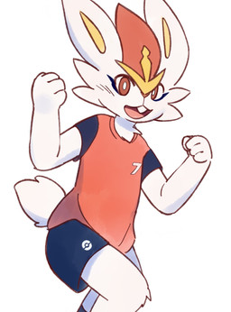 anthro bottomwear buckteeth clothing fur looking_at_viewer male open_mouth pupils red_eyes red_nose shirt shorts simple_background solo tail teeth topwear white_background white_body white_fur white_pupils white_tail arnd_dawn nintendo pokemon cinderace generation_8_pokemon pokemon_(species) colored colored_sketch digital_drawing_(artwork) digital_media_(artwork) hi_res shaded sketch