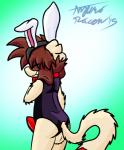 anthro balls bow_(feature) bow_tie bunny_costume clothing costume erection fake_ears fake_rabbit_ears genitals holidays leotard male monotone_clothing monotone_leotard penis simple_background solo azuraracon easter nintendo pokemon azura_racon_(fursona) generation_2_pokemon pokemon_(species) smeargle