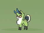 ambiguous_gender antennae_(anatomy) feral green_background green_body simple_background solo tail gharug fakemon nintendo pokemon pokemon_reloaded eeveelution fakeveelution lephideon pokemon_(species)