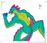 anthro butt erection genitals green_body looking_at_viewer male nude penis simple_background smile solo tail tongue tongue_out ghstaquila epic_games fortnite lizzik_(fortnite) lizard reptile scalie absurd_res digital_media_(artwork) hi_res