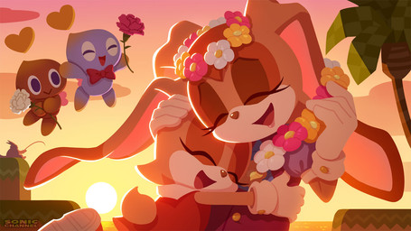 ambiguous_gender anthro clothing cloud eyes_closed female fishing fishing_rod flower footwear gloves group handwear heart_symbol holidays hug long_ears male mature_anthro mature_female open_mouth open_smile palm_tree plant smile sun text tree water uno_yuuji mother's_day sega sonic_the_hedgehog_(series) big_the_cat cheese_the_chao cream_the_rabbit vanilla_the_rabbit chao_(sonic) felid feline lagomorph leporid mammal rabbit 16:9 2020 english_text widescreen daughter_(lore) mother_(lore) mother_and_child_(lore) mother_and_daughter_(lore) parent_(lore) parent_and_child_(lore) parent_and_daughter_(lore)