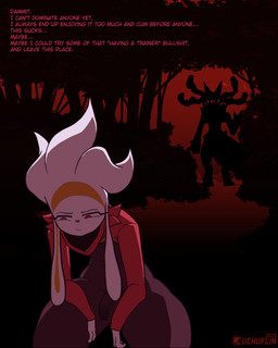 anthro anthro_focus balls black_body black_fur dialogue femboy fur genitals humanoid_genitalia humanoid_penis male male_focus menacing_silhouette oblivious penis red_body red_eyes red_fur silhouette solo_focus text white_body white_fur cuchuflin nintendo pokemon cinder_(cuchuflin) rio_(cuchuflin) generation_6_pokemon generation_8_pokemon mega_evolution mega_lucario pokemon_(species) raboot 2025 absurd_res comic english_text hi_res