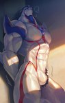 abs breath bulge_rubbing male masturbation mouthless muscular muscular_arms muscular_legs muscular_male null null_bulge null_masturbation null_stimulation panting pecs self_rub solo kuron yu-gi-oh! yu-gi-oh!_gx elemental_hero_neos alien duel_monster