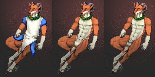 abs animal_genitalia anthro asian_clothing balls clothed clothing cloven_hooves countershade_balls countershade_face countershade_genitalia countershade_neck countershade_tail countershade_torso countershading east_asian_clothing facial_hair fully_sheathed fundoshi fur genitals goatee hair hooves horn japanese_clothing jewelry male male_anthro muscular muscular_anthro muscular_male necklace necklace_only nude nude_anthro nude_male orange_body orange_fur orange_hair pecs sheath simple_background solo tail tan_body tan_fur topless topless_anthro topless_male underwear i-psilone bovid caprine mammal sheep 2017 hi_res multiple_images