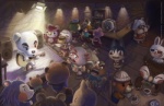 anthro beady_eyes beverage coffee external_gills female food gills group guitar high-angle_view horn male musical_instrument ossicone plucked_string_instrument smile string_instrument unknown_artist animal_crossing asian_mythology east_asian_mythology japanese_mythology mythology nintendo blathers_(animal_crossing) booker_(animal_crossing) brewster_(animal_crossing) celeste_(animal_crossing) crazy_redd dr._shrunk_(animal_crossing) gracie_(animal_crossing) harriet_(animal_crossing) k.k._slider kapp'n mabel_able mr._resetti pascal_(animal_crossing) pelly_(animal_crossing) rover_(animal_crossing) sable_able timmy_nook tom_nook_(animal_crossing) tommy_nook villager_(animal_crossing) amphibian avian axolotl bird bulldog canid canine canis columbid domestic_dog eulipotyphlan felid fox giraffe giraffid gyroid hedgehog human kappa mammal marine mastiff mole_(animal) mole_salamander molosser mustelid otter owl pelecaniform pelican pigeon poodle raccoon_dog salamander tanuki yokai digital_media_(artwork) brother_(lore) brothers_(lore) nephew_(lore) sibling_(lore) twins_(lore) uncle_(lore) uncle_and_nephew_(lore)