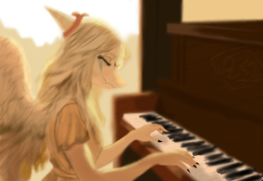 anthro biped blue_body blue_scales bone_frill claws clothed clothed_anthro clothed_female clothing dress eyes_closed feathered_wings feathers female finger_claws fingers frill_(anatomy) grey_body grey_feathers grey_hair hair happy humanoid_hands keyboard_instrument long_hair musical_instrument piano playing_music playing_piano scales side_view sitting smile solo upright_piano wings yellow_clothing yellow_dress ryangoslinghorny cavemanon_studios goodbye_volcano_high ko_op_(game_developer) snoot_game fang_(gvh) prehistoric_species pterosaur reptile scalie colored hi_res shaded