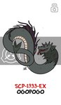ambiguous_gender black_text countershading dorsal_fin fangs feral fin forked_tongue front_view green_body green_mane green_scales green_spines head_fin lock_symbol logo long_body mane red_eyes red_text red_tongue scales simple_background solo spines tail tail_fin teeth text tongue ventral_scales white_background white_body white_countershading zal-cryptid american_mythology mythology north_american_mythology scp_foundation scp-1933-ex cryptid ogopogo sea_monster 2022 artist_name character_name colored dated digital_drawing_(artwork) digital_media_(artwork) english_text full-length_portrait hi_res portrait signature
