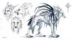 ambiguous_gender claws feral fur quadruped simple_background solo standing white_background white_body white_fur nukerooster fallion arch_(nukerooster) 2014 greyscale monochrome male_(lore)