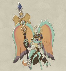 ambiguous_gender antares_(kirby_and_the_forgotten_land) anthro antlers biped black_sclera bottomless bottomless_anthro chest_tuft clothed clothing colored_nails cravat digitigrade dipstick_tail eyewear eyewear_on_head featureless_crotch fingerless_gloves fingernails fluffy fluffy_tail fur gloves goggles goggles_on_head grey_background handwear head_wings holding_melee_weapon holding_object holding_polearm holding_spear holding_weapon horn huge_wings markings melee_weapon mouthless multicolored_body multicolored_eyes multicolored_fur nails neck_tuft orange_body orange_fur pantsless pantsless_anthro pink_eyes polearm pupils purple_fingernails purple_nails simple_background solo spear star tail tail_markings tan_body tan_fur teal_body teal_eyes teal_fur three-quarter_view tuft unusual_wing_placement weapon wearing_hat wings kamabokobun kirby's_dreamy_gear kirby_(series) nintendo fecto_elfilis alien chinchilla chinchillid mammal rodent starling_(kirby) colored_sketch digital_drawing_(artwork) digital_media_(artwork) english_description full-length_portrait hi_res portrait signature sketch