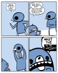 2010 4:5 ambiguous_gender anthro avian beak bear beartato bird comic dialogue english_text greeting humor machine mammal nedroid reginald_(nedroid) robot speech_bubble text