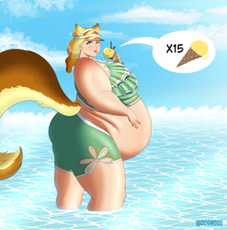 beach big_breasts big_butt breasts butt clothed clothing cloud day dessert female food ice_cream obese obese_female obese_humanoid outside overweight overweight_female overweight_humanoid summer sunshine_squirrel_(costume) tail water weight_gain wide_hips dogw00d marvel marvel_rivals squirrel_girl_(marvel) animal_humanoid humanoid mammal mammal_humanoid rodent rodent_humanoid sciurid sciurid_humanoid tree_squirrel_humanoid absurd_res hi_res