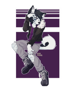 anthro black_body black_eyeshadow black_fur black_hair blue_eyes bodily_fluids bridge_piercing cross ear_piercing eyeshadow facial_piercing fur hair makeup male mascara nose_piercing piercing running_makeup running_mascara septum_piercing simple_background solo tears toony white_body white_fur smutty_pancakes rivey_ravenheart canid canine canis domestic_dog husky mammal nordic_sled_dog spitz hi_res