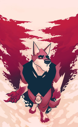abstract_background accessory animal_genitalia anthro black_clothing black_eyebrows black_necktie black_nose black_topwear black_vest bottomless chin_tuft clothed clothing eyebrows facial_tuft front_view fully_sheathed fur genitals looking_at_viewer male male_anthro mouth_closed necktie orange_eyes pupils red_body red_ears red_fur red_tail sheath slit_pupils solo standing tail topwear tuft vest white_body white_fur white_inner_ear chocolateandmilk canid canine canis mammal wolf 2022 dated hi_res signature