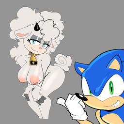 big_breasts big_butt breasts butt gesture hand_gesture huge_breasts huge_butt nude pointing pointing_back seductive smile smirk empskit disney idw_publishing sega sonic_the_hedgehog_(comics) sonic_the_hedgehog_(idw) sonic_the_hedgehog_(series) goofy_(disney) lanolin_the_sheep_(sonic) 1:1 hi_res