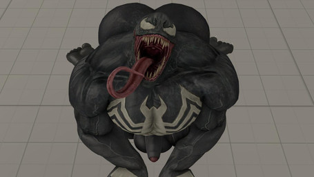 begging bent_over big_butt black_body butt flaccid genitals long_tongue male muscular muscular_male not_furry open_mouth penis sharp_teeth solo teeth tongue rayhuma marvel venom_(marvel) humanoid symbiote 16:9 2021 3d_(artwork) digital_media_(artwork) source_filmmaker_(artwork) widescreen