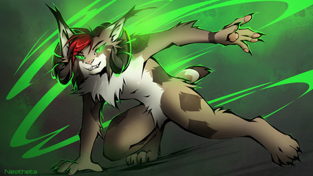 anthro biped claws countershade_torso countershading fingers front_view fur hair horn looking_at_viewer male navel nude nude_anthro nude_male smile solo tail teeth neotheta felid feline lynx mammal 16:9 hi_res widescreen