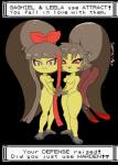 accessory bow_(feature) bow_accessory bow_ribbon breasts duo female hair_accessory hair_bow hair_mouth hair_ribbon lipstick looking_at_viewer makeup not_furry nude pokemorph red_eyes red_lipstick ribbons sharp_teeth small_breasts teeth text thick_thighs diives septic-art nintendo pokemon fan_character gaghiel leela generation_3_pokemon humanoid mawile pokemon_(species) alpha_channel english_text hi_res