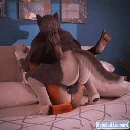 anal anal_penetration animal_genitalia anthro anthro_on_anthro anthro_penetrated anthro_penetrating anthro_penetrating_anthro anus athletic athletic_anthro athletic_male backsack balls bed bedroom bedroom_sex bodily_fluids brown_body brown_fur butt claws cum cum_drip cum_in_ass cum_inside dripping duo ejaculation fluffy fluffy_ears fluffy_tail from_front_position fur furniture fuzzy genital_fluids genitals grey_body grey_fur grey_hair hair inside male male/male male_on_bottom male_on_top male_penetrated male_penetrating male_penetrating_male mating_press muscular muscular_anthro muscular_male nude nude_anthro nude_male on_bottom on_top one_sided_climax orange_body orange_fur orange_tail pawpads paws penetration penile penile_penetration penis_in_ass pillow realistic sex sheath tail white_body white_fur white_tail frostedleopard canid canine canis fox mammal wolf 1:1 3d_(artwork) blender_(artwork) blender_cycles_(artwork) digital_media_(artwork) watermark