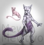 ambiguous_gender duo fur gradient_background legendary_duo mew_duo pink_body pink_fur purple_body purple_fur simple_background tail white_background white_body white_fur yaj_leaf nintendo pokemon felid generation_1_pokemon legendary_pokemon mammal mew_(pokemon) mewtwo pokemon_(species)