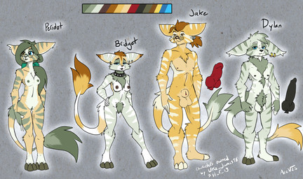 anthro breasts eyewear female fur genitals glasses group knot knotted_penis male multicolored_body multicolored_fur penis piercing pubes simple_background vulva acev ratchet_and_clank sony_corporation sony_interactive_entertainment bridget_gardiner-turner dylan_gardiner-turner hamish_turner_(ukz_james97) jade_gardiner jake_gardiner-turner peridot_gardiner-turner lombax mammal absurd_res hi_res huge_filesize model_sheet brother_(lore) brother_and_sister_(lore) brothers_(lore) quadruplets_(lore) sibling_(lore) sister_(lore) sisters_(lore)