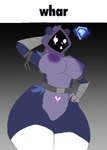 blush breasts clothing fat_thighs female genitals hand_behind_head heart_symbol legwear pussy robot_arm scar_on_thigh shadow_face shocked solo text thick_thighs thigh_highs wide_eyed womb_tattoo basskitty epic_games fortnite whar raven_team_leader hi_res meme