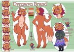 anthro blonde_hair burgundy_hair butt cigarette clothing dress female fur green_eyes hair holding_cigarette holding_object military_jacket orange_body orange_fur red_hair solo seasaidh dunnie_brand canid canine fox mammal digital_media_(artwork) letterbox model_sheet pixel_(artwork)