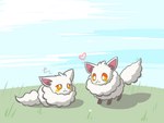 chewing_grass cloud duo female feral flower grass heart_symbol plant sky tired yuumisocute palworld pocketpair canid canine cremis mammal pal_(species) 4:3 hi_res