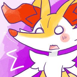 ambiguous_anthro ambiguous_gender anthro biped blush blush_stickers directional_arrow empty_eyes expansion front_view frown no_pupils open_frown open_mouth shocked simple_background snout solo annyui0611 nintendo pokemon braixen canid generation_6_pokemon mammal pokemon_(species) 1:1 2024 bust_portrait digital_drawing_(artwork) digital_media_(artwork) hi_res japanese_description portrait translated_description
