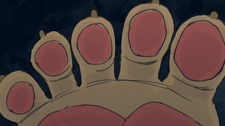 anthro big_feet claws close-up detailed_feet feet foot_fetish foot_focus humanoid_feet male pawpads paws plantigrade simple_background solo spread_toes toes marpypawz marpy_(marpystar) canid canine canis domestic_dog mammal 16:9 hi_res widescreen