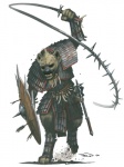 anthro armor fangs jewelry mace male melee_weapon necklace scale_armor shield simple_background solo teeth warrior weapon whip ben_wootten dungeons_and_dragons hasbro pathfinder wizards_of_the_coast gnoll hyena mammal spotted_hyena 3:4 official_art