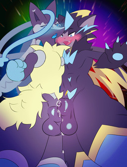 animal_genitalia anthro balls balls_touching blush blush_lines bodily_fluids dripping duo fully_sheathed genital_fluids genitals leaking_precum male male/male precum precum_drip sex sheath sheath_frottage tentabat nintendo pokemon pokemon_legends_z-a canid felid generation_9_pokemon legendary_pokemon mammal mega_evolution mega_lucario_z mega_zeraora pokemon_(species) 2025 2d_animation animated frame_by_frame hi_res