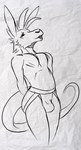 anthro bulge clothing jockstrap male muscular solo tail thick_thighs underwear mr.brapion aniki_geelong_(character) kangaroo macropod mammal marsupial