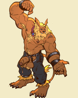 accessory anthro barazoku big_feet chaps claws clothing cock_ring feet genital_piercing genitals jewelry leaking_cock male male_anthro mane muscular muscular_anthro necklace penis penis_accessory penis_jewelry penis_piercing piercing prince_albert_piercing toe_claws rickleone bandai_namco digimon digimon_(species) felid leomon lion mammal pantherine hi_res