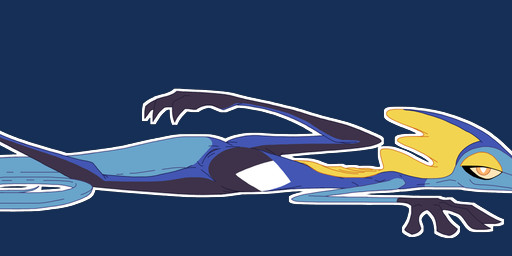 3_toes 5_fingers ambiguous_gender animal_genitalia anthro blue_body cloaca contiguous_snout crawling feet feral fin fingers genitals head_fin long_tail on_ground outline pupils simple_background skinny slim slit_pupils smile smiling_at_viewer solo stretching tail toes transparent_background white_outline white_pupils yellow_eyes yellow_sclera nal_wt nintendo pokemon generation_8_pokemon inteleon lizard pokemon_(species) reptile scalie 2026 absurd_res alpha_channel colored_line_art hi_res watermark