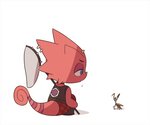 alternative_fashion anthro butt butterfly_net horn male net piercing punk red_body red_scales scales solo ssalbulre ssalrobyul animal_crossing nintendo flick_(animal_crossing) arthropod chameleon insect lizard mantis reptile scalie 6:5