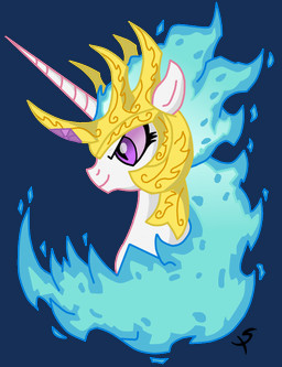 angry armor blue_hair corruption crown female fire flaming_hair glowing glowing_eyes hair headgear horn multicolored_hair princess pseudo_hair purple_eyes royalty simple_background smile smirk solo transparent_background two_tone_hair white_body xscaralienx friendship_is_magic hasbro my_little_pony mythology princess_celestia_(mlp) equid equine mammal mythological_creature mythological_equine unicorn alpha_channel