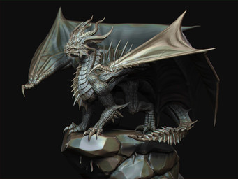 3_toes ambiguous_gender claws feet feral frill_(anatomy) horn membrane_(anatomy) membranous_frill membranous_wings rock scales simple_background solo spines standing tail toes wings stranger1988 mythology dragon mythological_creature mythological_scalie scalie 3d_(artwork) 4:3 digital_media_(artwork) hi_res monochrome zbrush_(artwork)