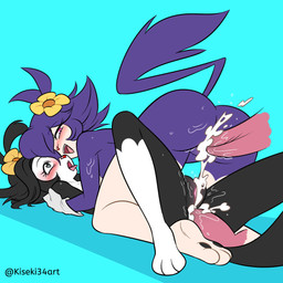 3_toes accessory anal anal_penetration anthro anthro_penetrated barefoot black_body black_fur black_hair black_tail blue_background blush blush_lines bodily_fluids butt clothing cum cum_from_ass cum_from_vagina cum_in_ass cum_in_vagina cum_inside cum_on_vulva disembodied_penis duo_focus erection eye_roll eyelashes faceless_character faceless_male feet female female_anthro female_focus female_penetrated flower flower_in_hair foursome fur genital_fluids genitals gloves gloves_only grey_eyes group group_sex hair hair_accessory hair_over_eye handwear handwear_only humanoid_genitalia humanoid_vulva looking_back looking_pleasured male male/female male_penetrating male_penetrating_female mostly_nude mostly_nude_anthro mostly_nude_female multicolored_body multicolored_fur nude nude_anthro nude_female open_mouth penetration penile penile_penetration penis penis_in_ass penis_in_vagina pink_eyes pink_penis pink_tongue plant pupils purple_body purple_fur purple_hair purple_tail red_nose sex short_hair simple_background slit_pupils square_crossover tail teeth text toes tongue tongue_out two_tone_body two_tone_fur vaginal vaginal_fluids vaginal_fluids_on_penis vaginal_fluids_on_vulva vaginal_penetration vulva white_body white_clothing white_fur white_gloves white_handwear yellow_flower kiseki_art animaniacs anime-aniacs warner_brothers dot_warner felid feline inkblot mammal 1:1 2025 artist_name