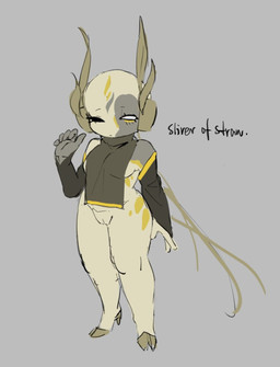 5_fingers breasts facial_markings female fingers forehead_markings genitals head_markings hooves machine markings minimal_clothing small_breasts solo vulva alretta sliver_of_straw_(rain_world) deer humanoid iterator_(rain_world) mammal robot hi_res