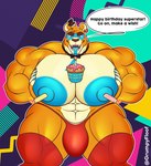 80's_theme abs abstract_background anthro areola barazoku biceps big_areola big_bulge big_muscles big_nipples big_pecs birthday bow_tie bulge candle claws clothed clothing cupcake deltoids ear_piercing ear_ring eyebrows food front_view fur hand_on_chest hand_on_pecs happy_birthday hat headgear headwear huge_areola huge_arms huge_bulge huge_muscles huge_nipples huge_pecs huge_thighs hyper hyper_muscles legwear looking_at_viewer male markings muscular muscular_anthro muscular_male nipple_fetish nipple_penetration nipple_play nipples open_mouth open_smile pec_grab pec_squeeze pecs penetration piercing quads ring_piercing smile standing talking_to_viewer teeth text thick_arms thick_thighs thigh_highs thong thong_only tongue top_hat topless topless_anthro topless_male tuft underwear underwear_only grumpyfloof five_nights_at_freddy's five_nights_at_freddy's:_security_breach scottgames steel_wool_studios glamrock_freddy bear mammal absurd_res english_text hi_res