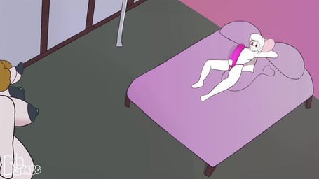 anthro areola big_areola big_breasts big_butt big_ears big_nipples breasts butt cuddling dildo doggystyle duo female female/female female_penetrated from_behind_position genitals hair huge_breasts long_hair mature_anthro messed_up_hair muscular nipples penetration sex sex_toy sharp_teeth simple_background size_difference slightly_chubby tail teeth thick_thighs white_body bigandbounce sound_warning avril_(argosornsteinn) jaki_(bigandbounce) mammal murid murine rat rhinoceros rodent 16:9 animated hi_res long_playtime sound webm widescreen