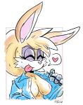 anthro areola big_breasts breasts erect_nipples female flashing heart_symbol nipples smile solo skinbark archie_comics sega sonic_the_hedgehog_(archie) sonic_the_hedgehog_(comics) sonic_the_hedgehog_(series) bunnie_rabbot lagomorph leporid mammal rabbit 2016