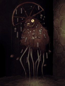 ambiguous_gender grey_body looking_at_viewer mask multi_leg multi_limb not_furry pupils puppet slit_pupils solo spindle wearing_mask yarn rapscallion fairy humanoid monster 2025 hi_res