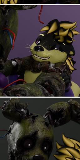 ambiguous_gender angry anthro asking_for_more asphyxiation black_body blonde_hair choking corpse duo freckles hair harder_daddy looking_at_another machine male pink_eyes scared smile stare yellow_body roffauwu five_nights_at_freddy's five_nights_at_freddy's_3 scottgames roffa springtrap_(fnaf) william_afton_(fnaf) animatronic awtter humanoid mammal mustelid otter robot absurd_res hi_res