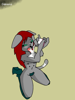 anthro armpit_hair bodily_fluids body_hair breasts condom cum cum_drip cum_on_arm cum_on_fur dripping ears_down embedded_penetrable_sex_toy female filled_condom fluffy fluffy_chest fur genital_fluids genitals green_eyes grey_body grey_fur hair inner_ear_fluff kneeling kneeling_on_ground multi_nipple nipple_fetish nipples open_mouth penetrable_sex_toy pivoted_ears prosthetic prosthetic_limb raised_arm red_hair sex_toy sexual_barrier_device skinny slim small_breasts small_waist solo tail teasing teasing_viewer tongue tongue_out tuft vulva whiskers gortros quiettomato mallorie_(quiettomato) felid mammal 3:4 hi_res unavailable_at_source trans_(lore)